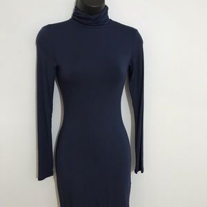 Navy Long Sleeve Bodycon Dress
